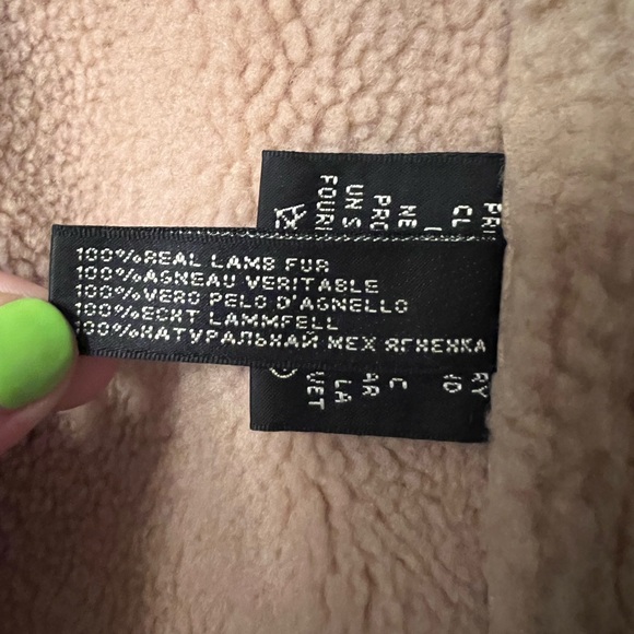Rare Vintage Ralph Lauren Black Label Women’s Lambswool Lamb Fur Tan Coat Size 4 - Picture 16 of 16